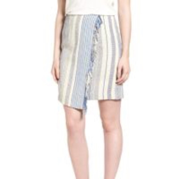 NWT halogen tweed fringe faux wrap skirt size 10 - Picture 3 of 8